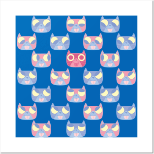 We are watching you. MEOW x4 Posters and Art
